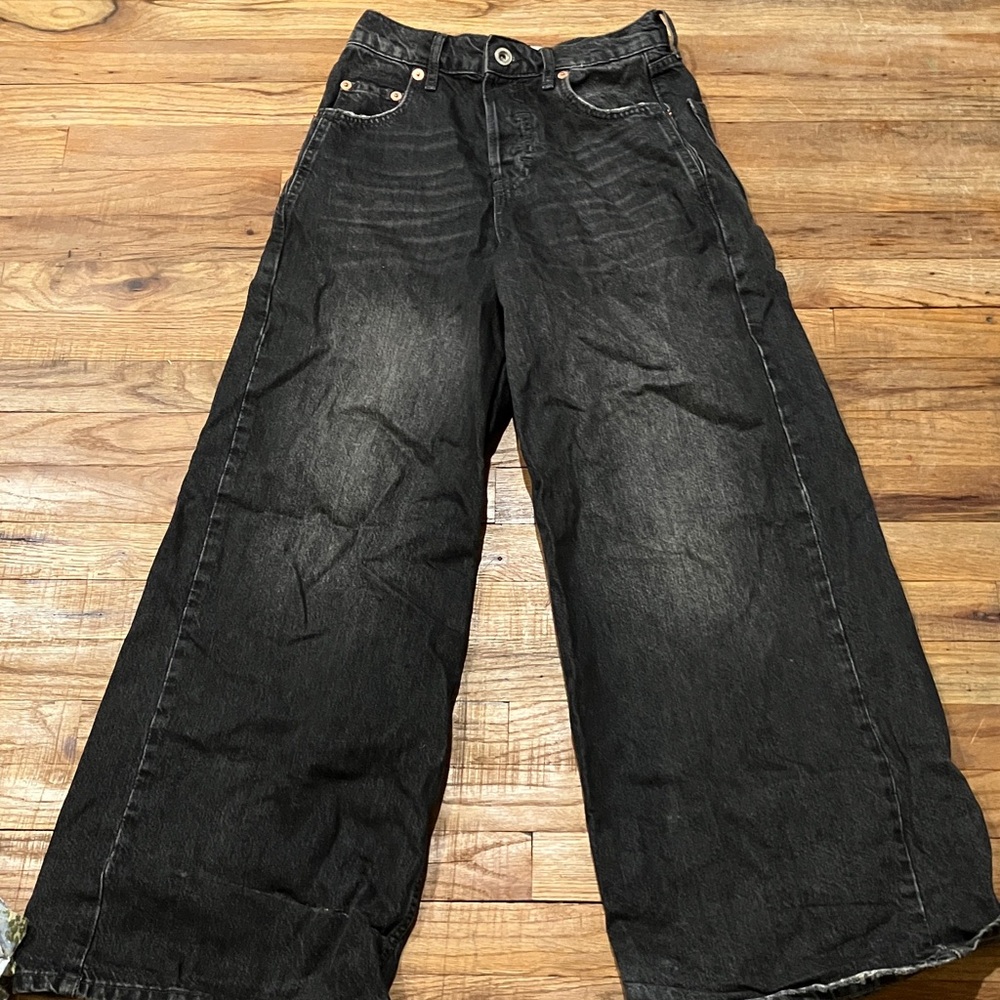 BDG Charcoal Flare Wide-Leg Jeans